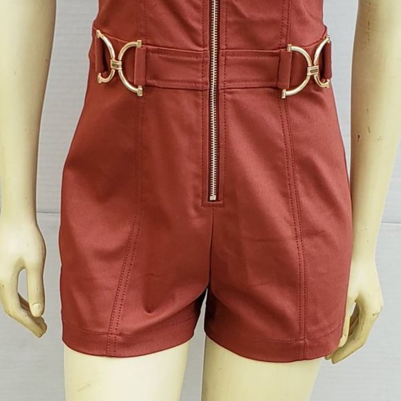 New GUESS Women's Front Zip Romper sz 4 - Picture 4 of 8